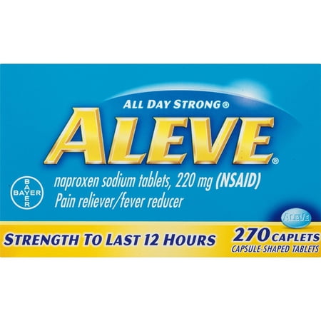 Aleve Caplets with Naproxen Sodium, 220mg (NSAID) Pain Reliever/Fever Reducer, 270 Count