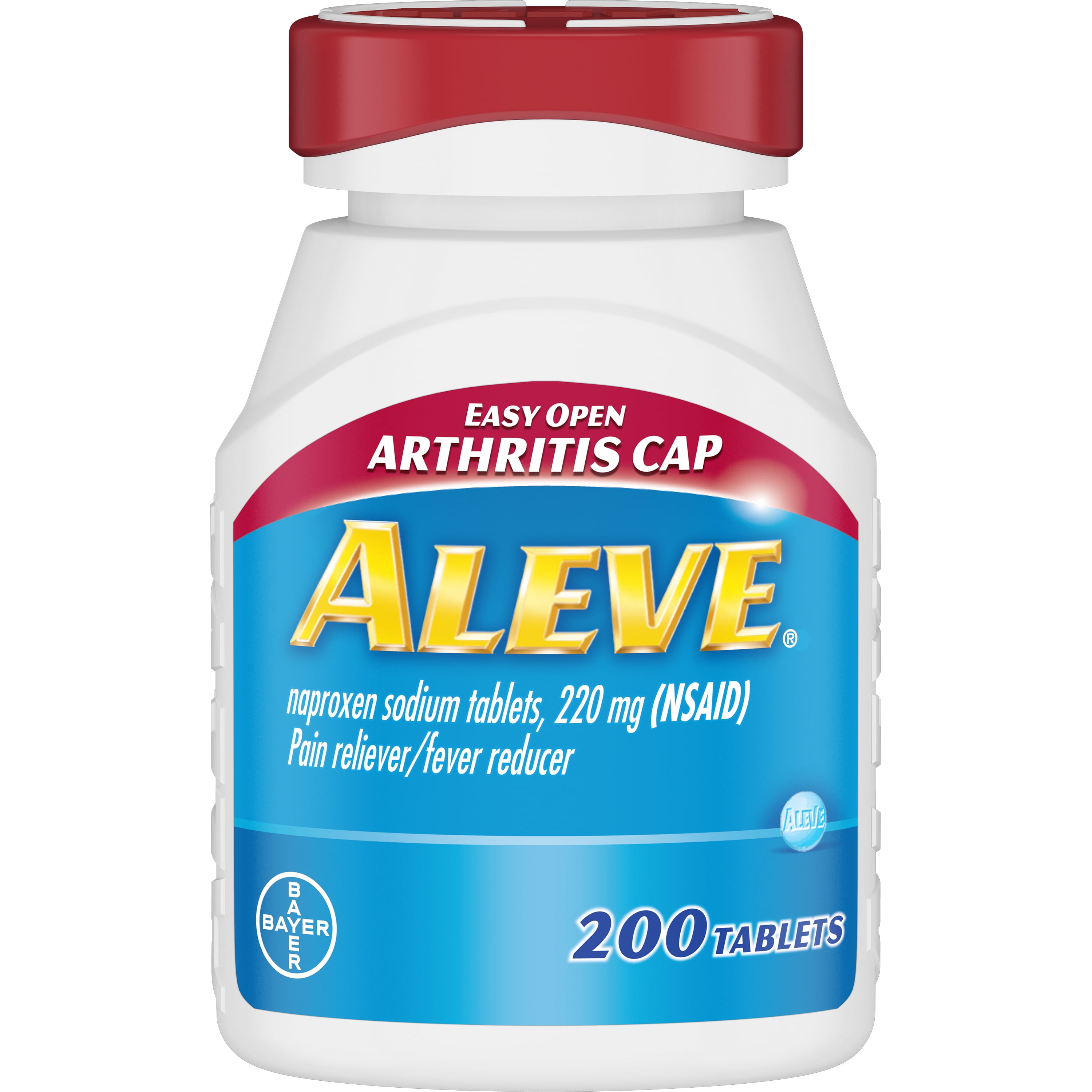 Aleve Easy Open Arthritis Cap Pain Reliever/Fever Reducer Naproxen Sodium Tablets, 220 mg, 200 Ct