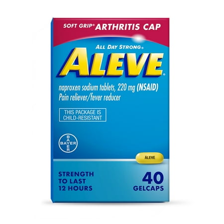 Aleve Gelcaps Soft Grip Arthritis Cap Naproxen Sodium Pain Reliever, 40 Count