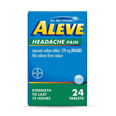Aleve Headache Pain Reliever Naproxen Sodium Tablets, 24 Count