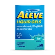 Aleve Liquid Gels Naproxen Sodium Pain Reliever, 50 Count