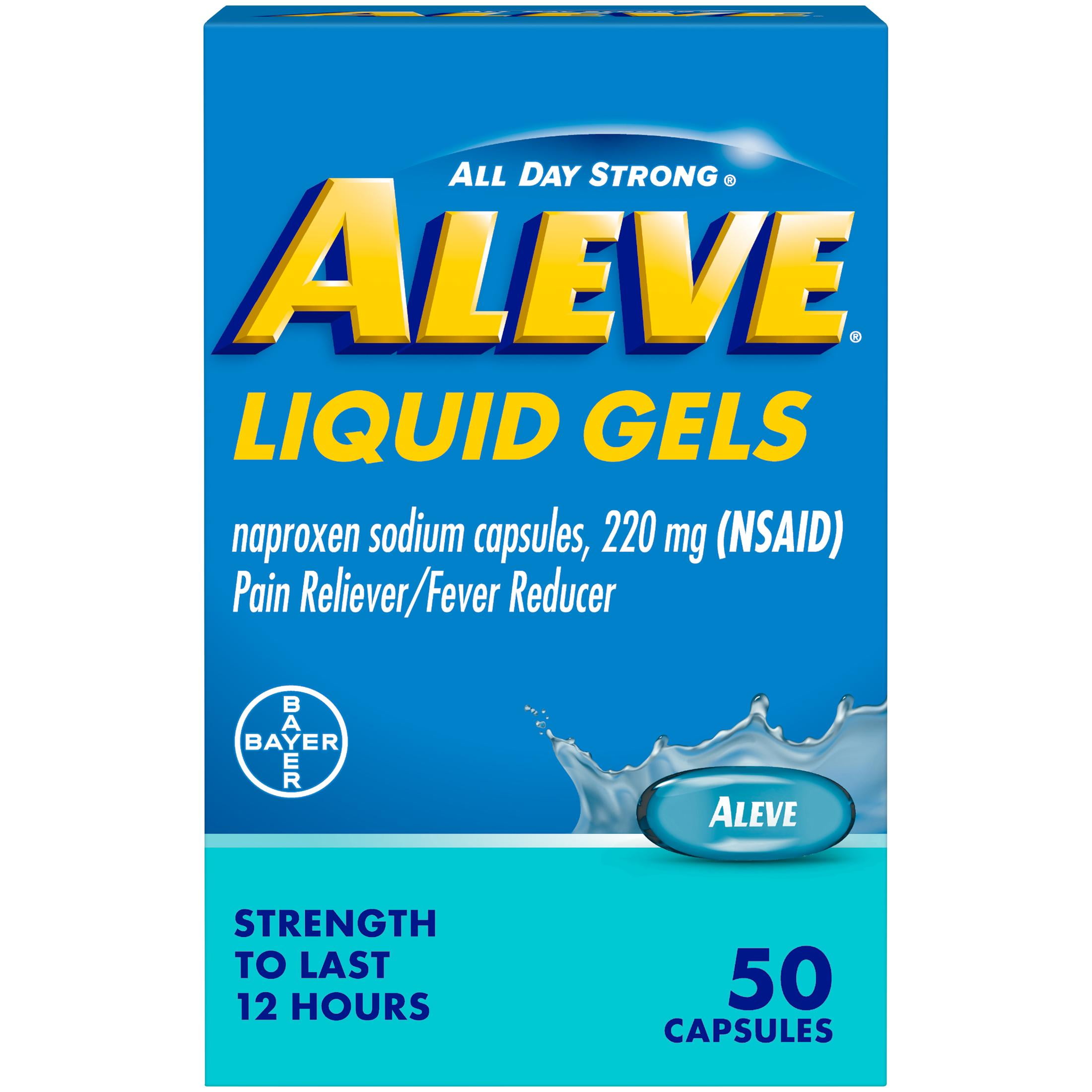 Aleve Liquid Gels Naproxen Sodium Pain Reliever, 50 Count