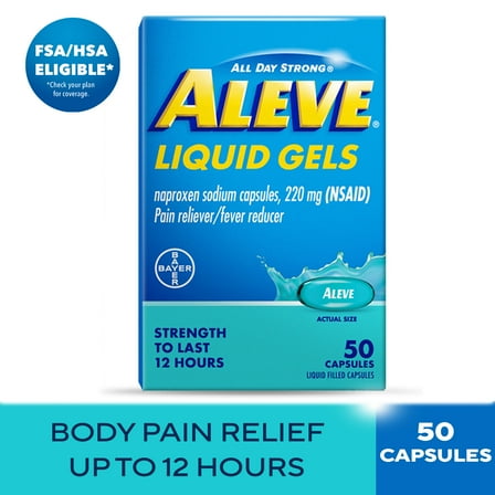 Aleve Liquid Gels Naproxen Sodium Pain Reliever, 50 Count