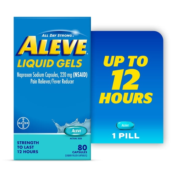 Aleve Liquid Gels Naproxen Sodium Pain Reliever, 80 Count
