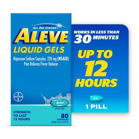 Aleve Liquid Gels Naproxen Sodium Pain Reliever, 80 Count