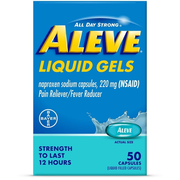 Aleve Liquid Gels, Naproxen Sodium for Pain Relief 50 Count