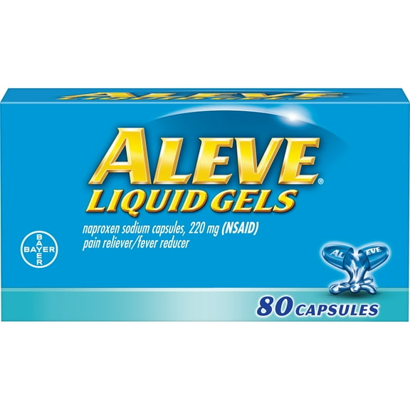 Aleve Liquid Gels with Naproxen Sodium, Pain Reliever/Fever Reducer, 220 mg, 80 Ct