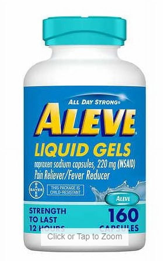 Aleve Naproxen Sodium 220 mg. Pain Reliever/Fever Reducer, 160 Liquid