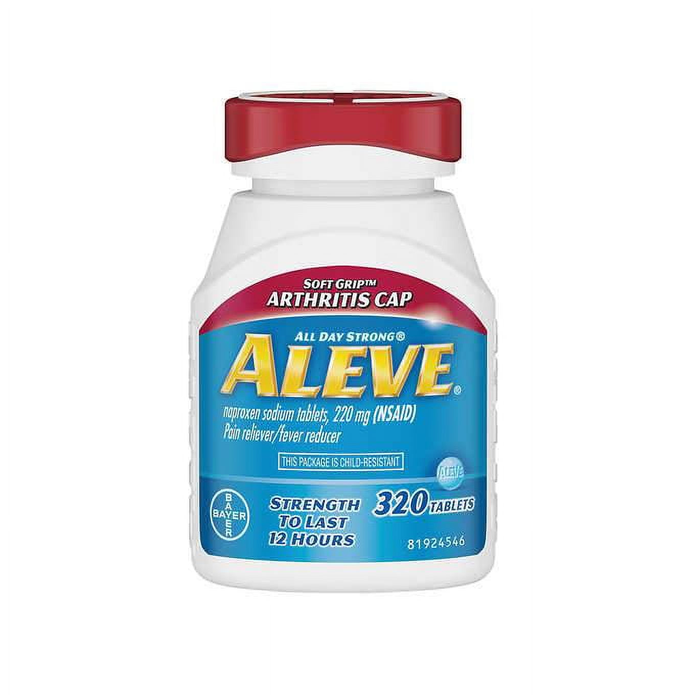 Aleve Naproxen Sodium 220 Mg. Soft Grip Arthritis Cap Pain Reliever