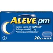 Aleve PM Pain Reliever/Nighttime Sleep Aid Naproxen Sodium Caplets, 220 mg, 20 ct