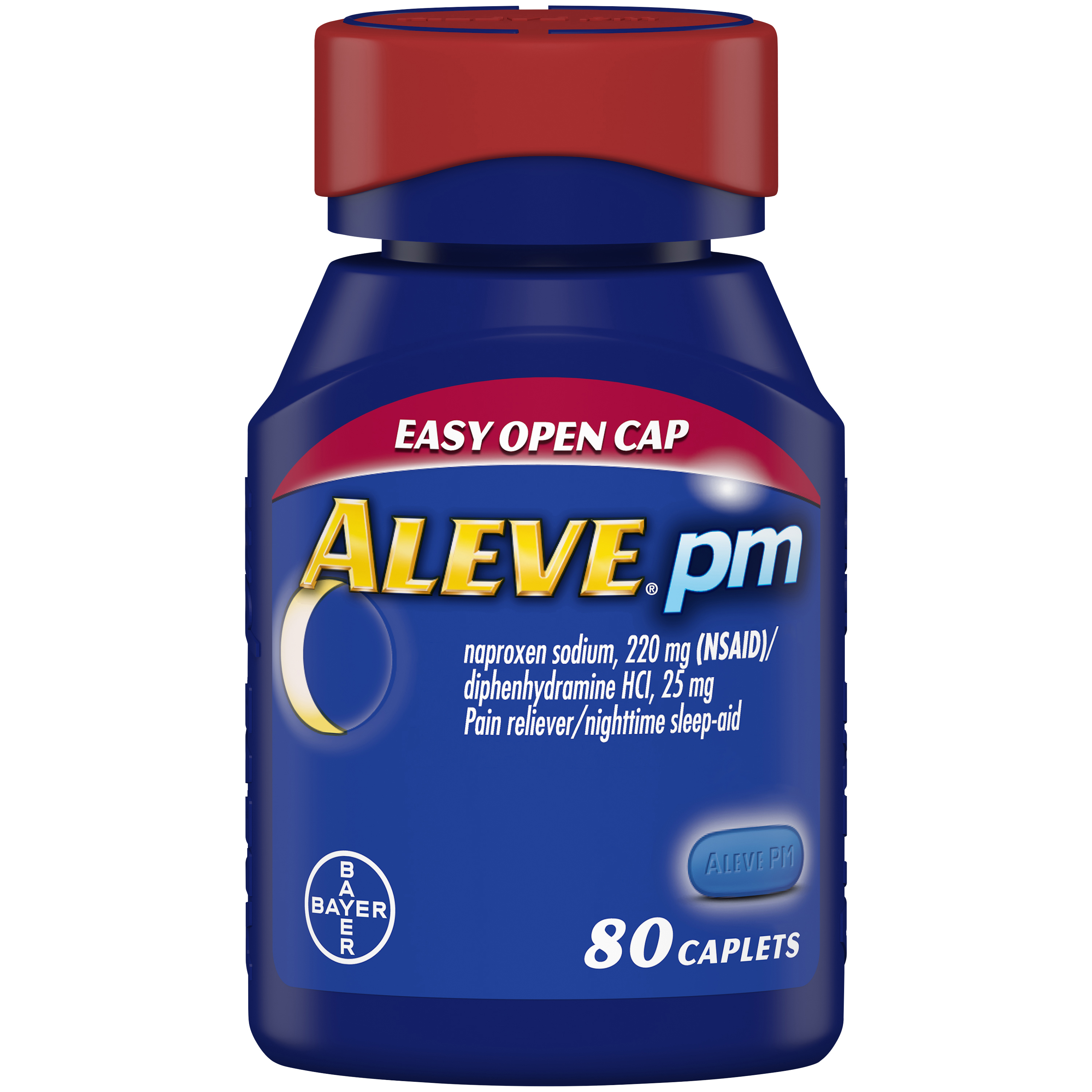 Aleve PM Soft Grip Arthritis Cap Pain Reliever/Nighttime Sleep-Aid Naproxen Sodium Caplets, 220 mg, 80 ct - image 1 of 12