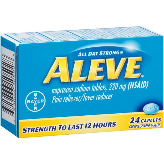 Aleve Pain Reliever/Fever Reducer Caplets, 24 ea (Pack of 6)