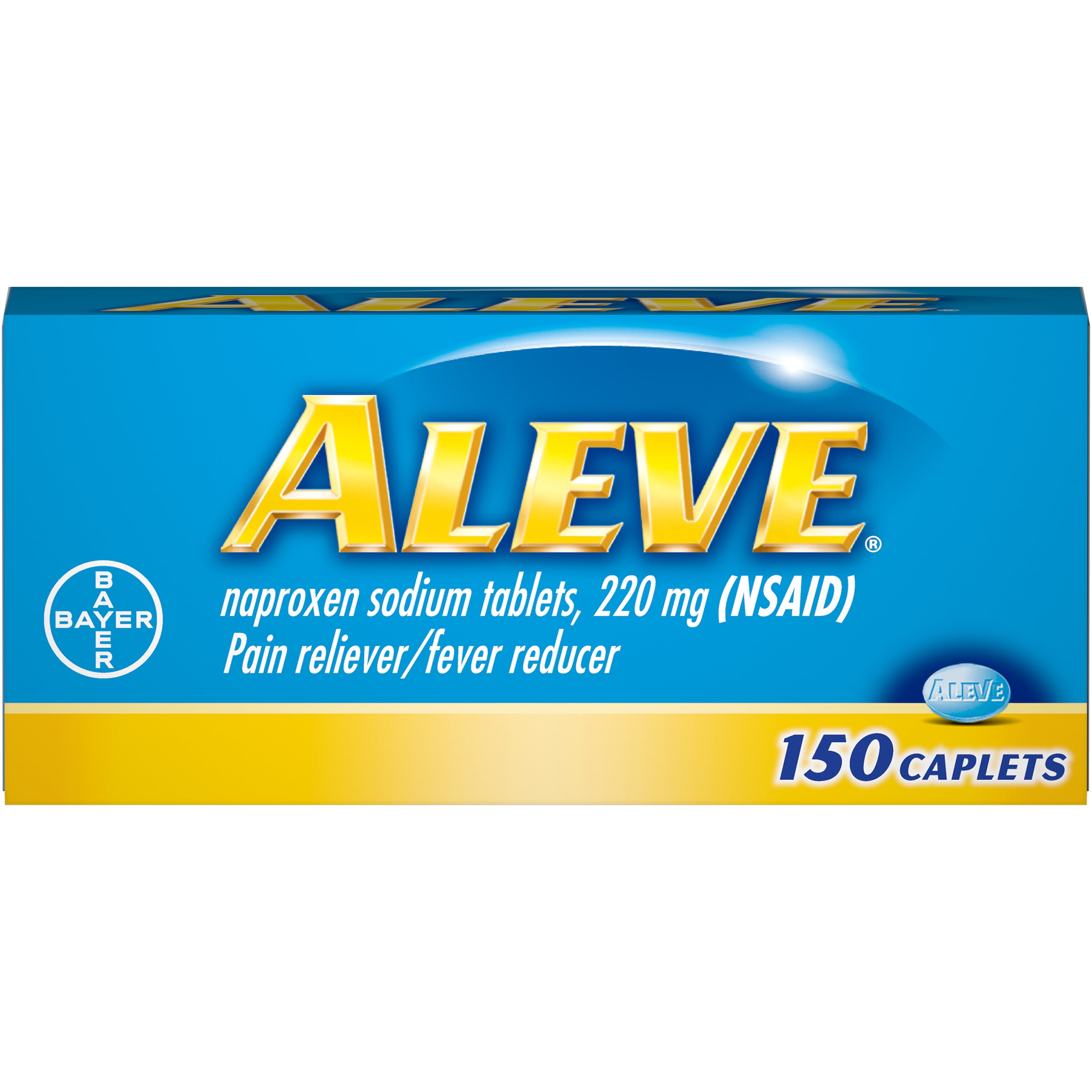 Aleve Pain Reliever/Fever Reducer Naproxen Sodium Caplets, 220 mg, 150