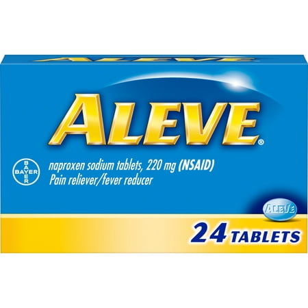 Aleve Pain Reliever/Fever Reducer Naproxen Sodium Caplets, 220 mg, 24 Ct