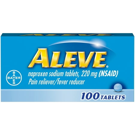 Aleve Pain Reliever/Fever Reducer Naproxen Sodium Tablets, 220 mg, 100 ct