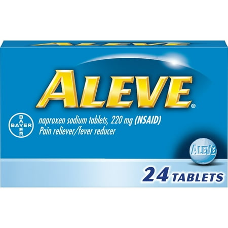 Aleve Pain Reliever/Fever Reducer Naproxen Sodium Tablets, 220 mg, 24 Ct