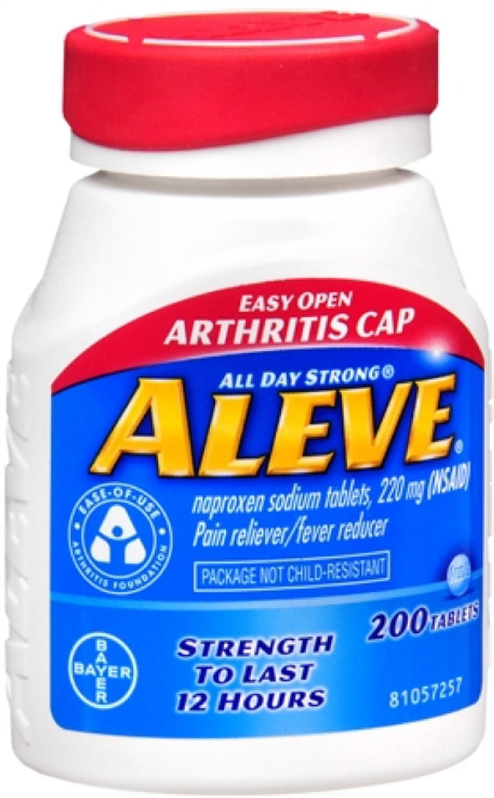 Aleve Tablets Easy Open Arthritis Cap 200 Tablets (Pack Of 3) - Walmart.com