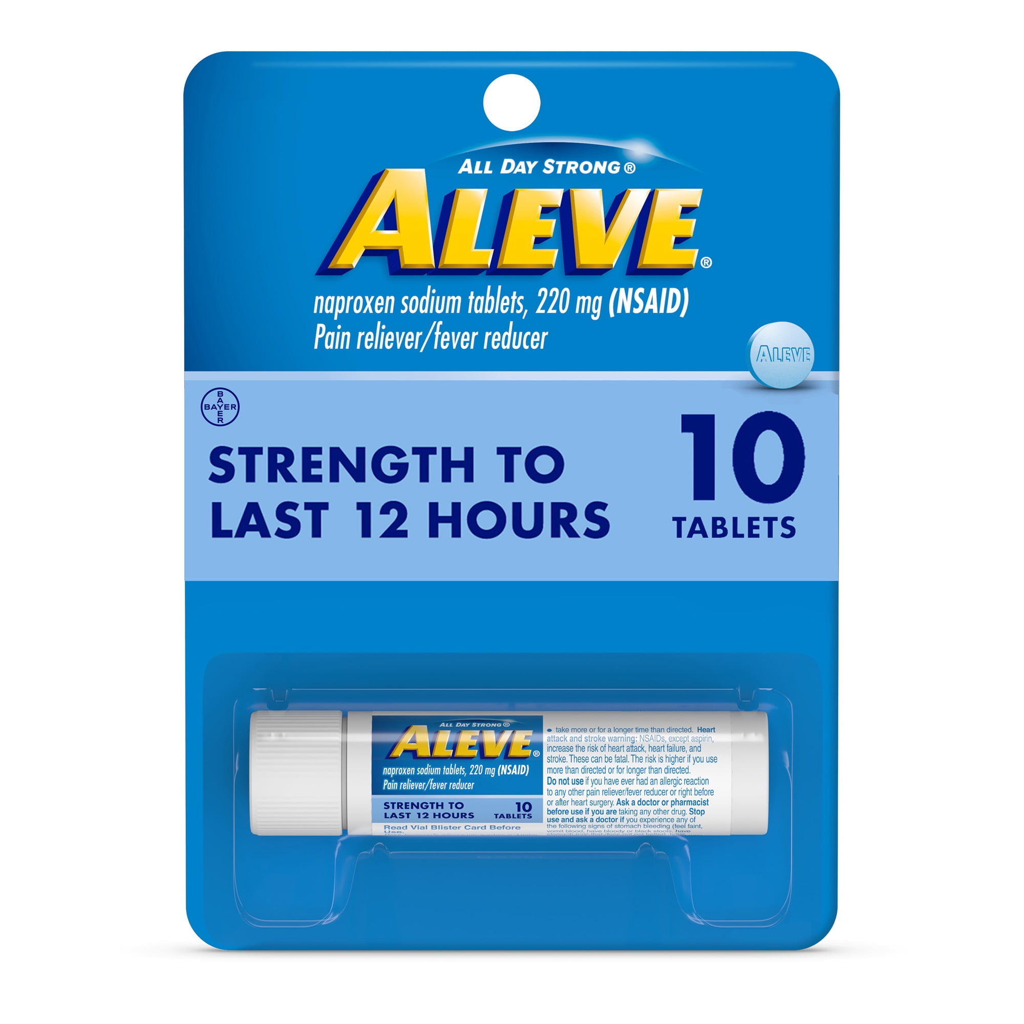 Aleve Tablets Naproxen Sodium Pain Reliever, 10 Count
