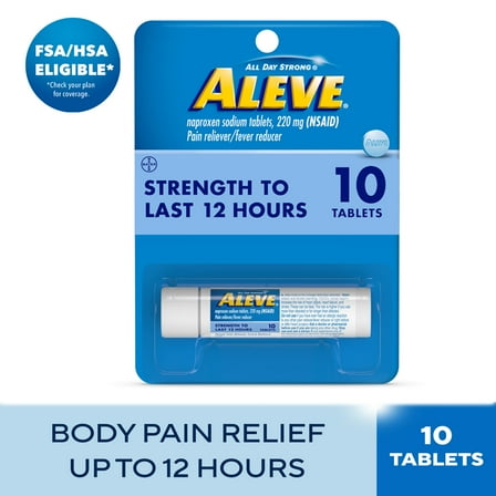 Aleve Tablets Naproxen Sodium Pain Reliever, 10 Count