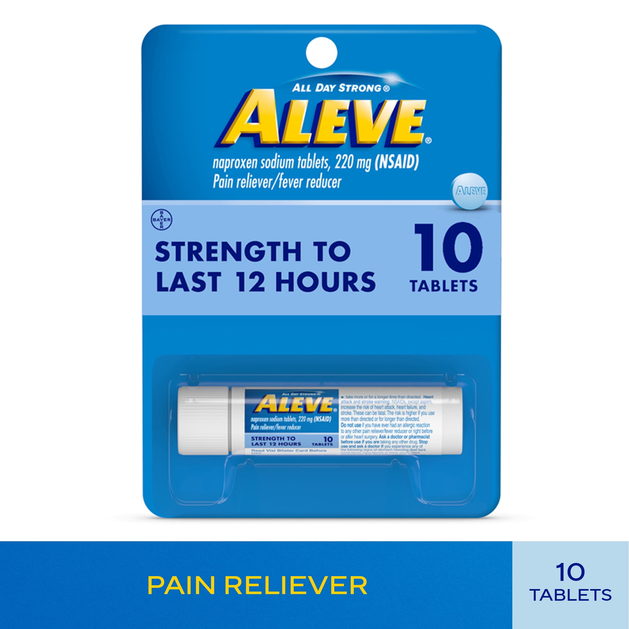 Aleve Tablets Naproxen Sodium Pain Reliever, 10 Count