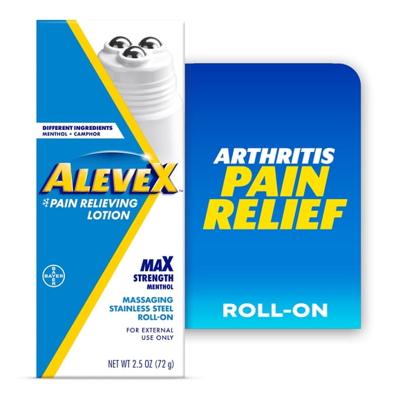 AleveX Pain Relieving Lotion with Rollerball Applicator Topical Pain Reliever, 2.5oz