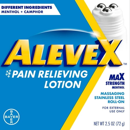 AleveX Pain Relieving Lotion with Rollerball Applicator Topical Pain Reliever, 2.5oz