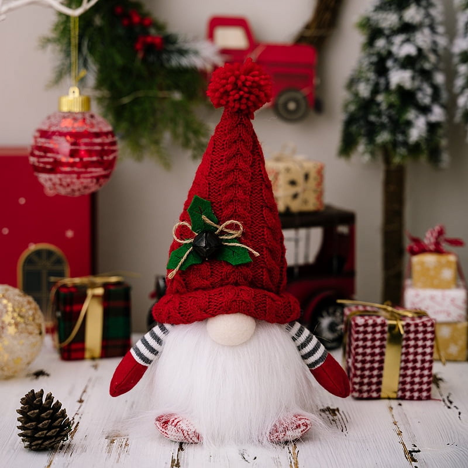 Alex 1Pc Gnome Faceless Plush Doll, Santa Elf Christmas Decoration for