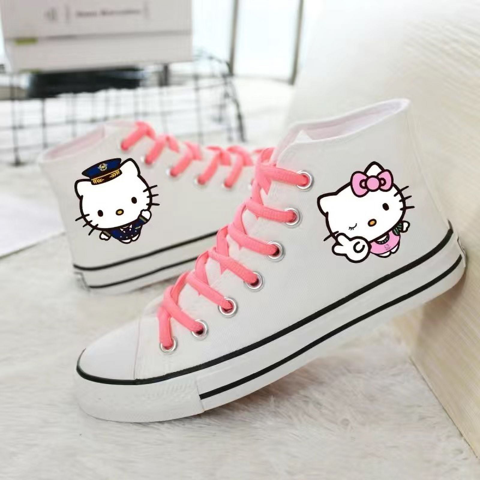 Alex 2025 Hello Kitty White Printed HighTop Unisex Sneakers, Couple’s