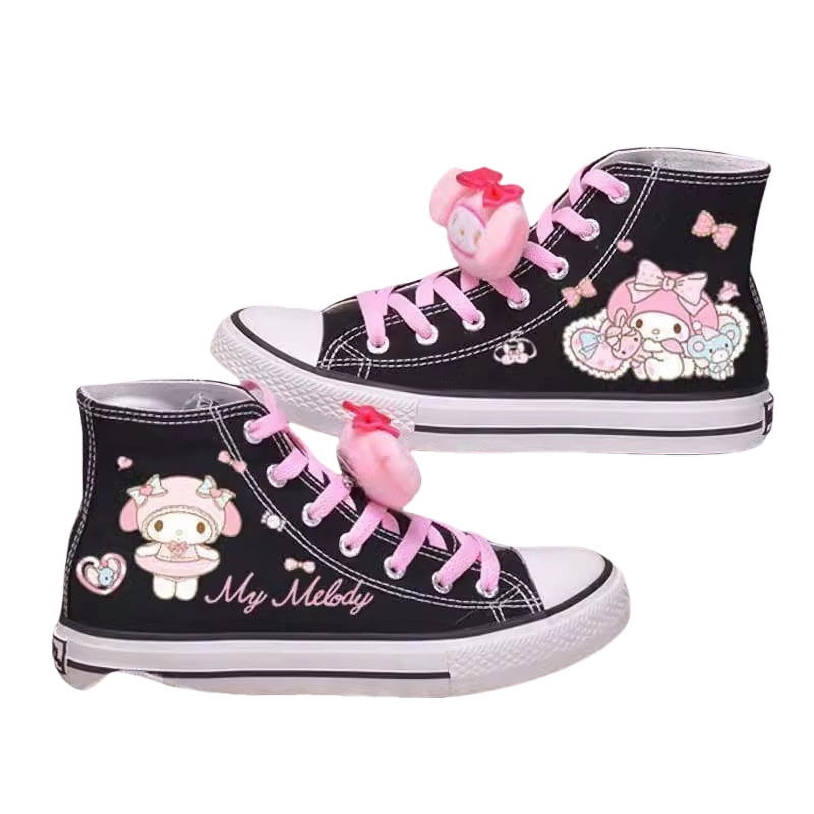 Alex 2025 Melody & Kuromi Cartoon Printed Canvas Sneakers, Cute Kawaii