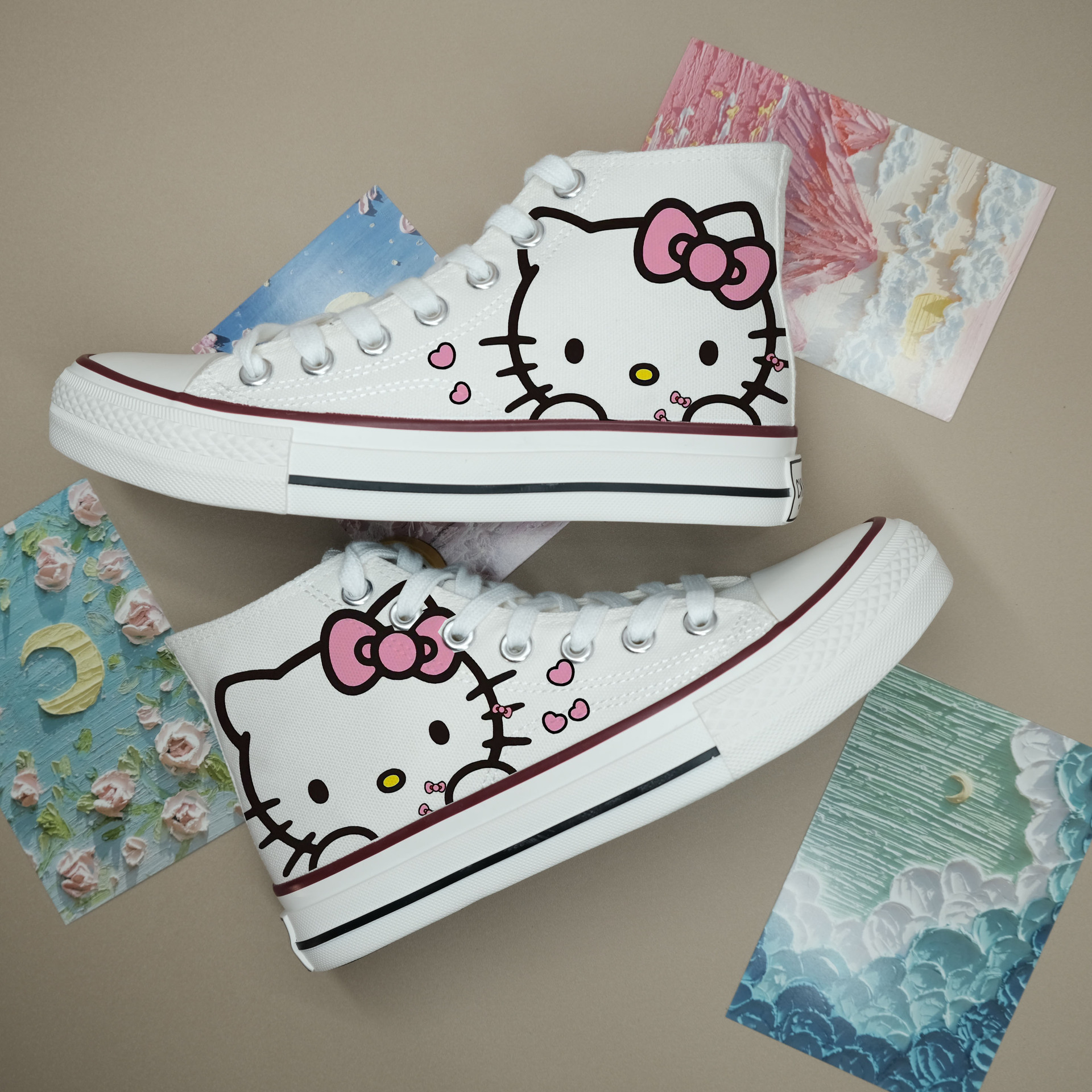 Alex 2025 New Sanrio Hello Kitty Women's HighTop Canvas Sneakers