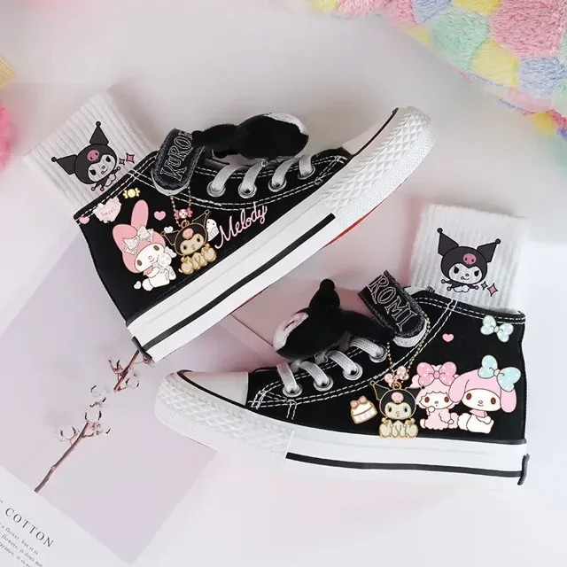 Alex 2025 Sanrio Kawaii Kuromi Girls Canvas HighTop Sneakers, New