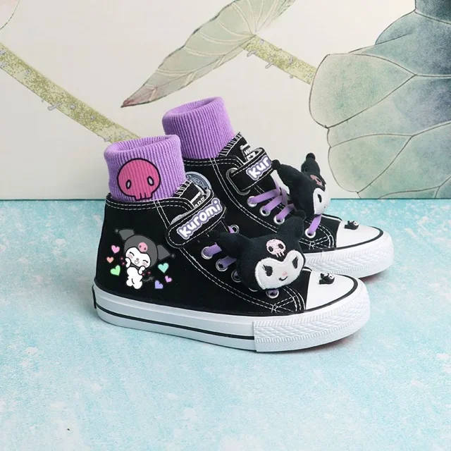 Alex 2025 Sanrio Kuromi Kids Canvas Shoes, Kawaii HighTop Sneakers for