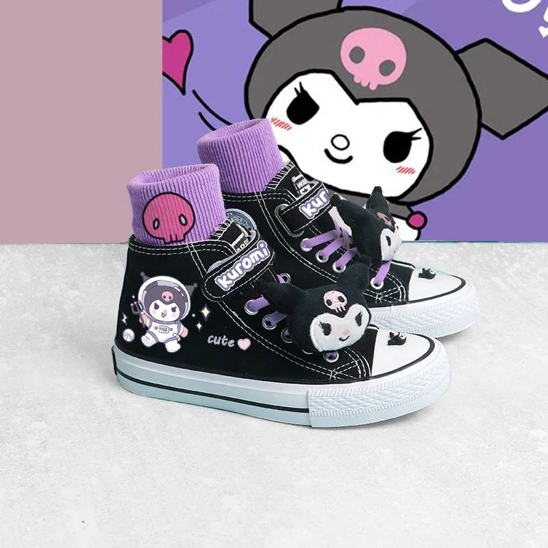 Alex 2025 Sanrio Kuromi Kids Canvas Shoes, Kawaii HighTop Sneakers for