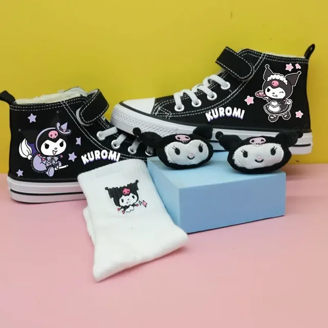 Alex 2025 Sanrio Kuromi Kids Canvas Shoes, Kawaii HighTop Sneakers for