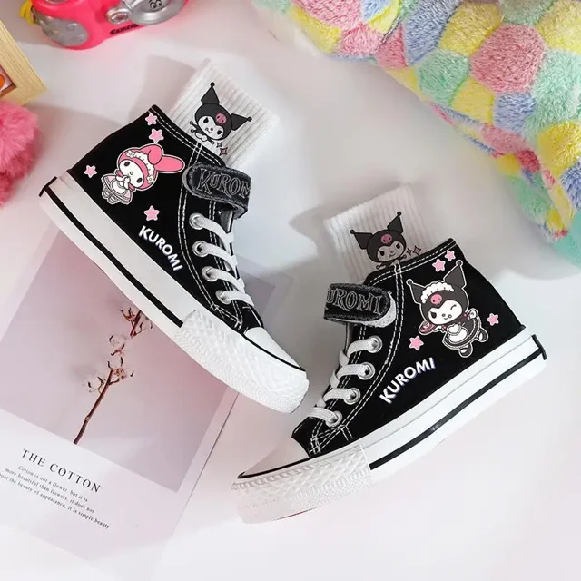 Alex 2025 Sanrio Kuromi Kids Canvas Shoes, Kawaii HighTop Sneakers for
