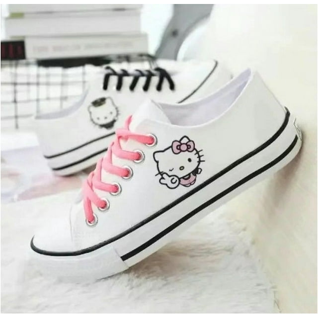 Alex 2025 Spring Autumn Hello Kitty HighTop Canvas Sneakers for Women