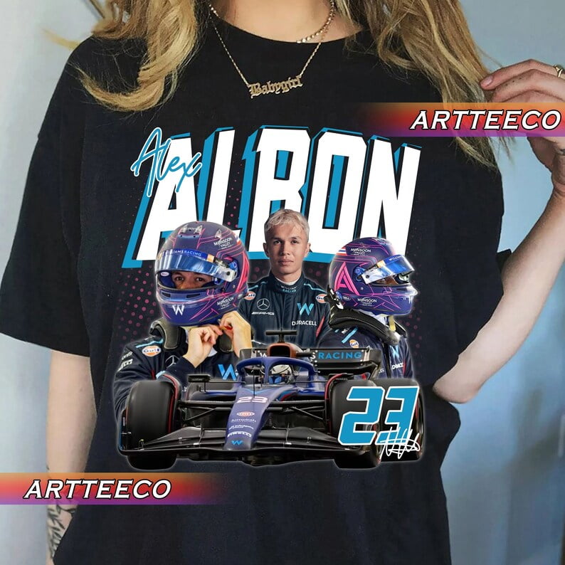 Alex Albon Tshirt, Formula 1 Graphic Racing Shirt, Alex Albon Merch