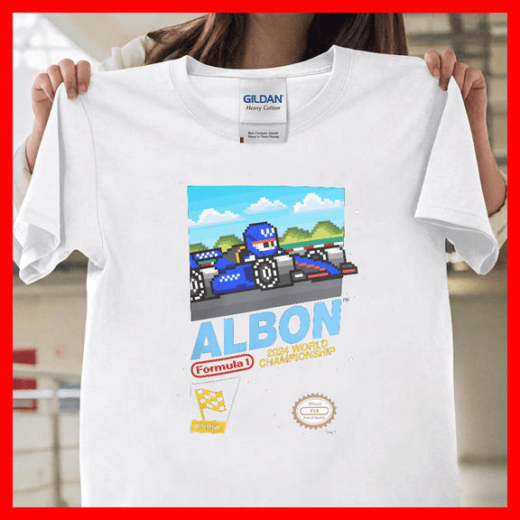 Alex Albon Williams F1 8-Bit Retro Graphic Aesthetic Racing Gift T3283 Unisex Graphic T-Shirt Soft Cotton, Sizes S-5XL