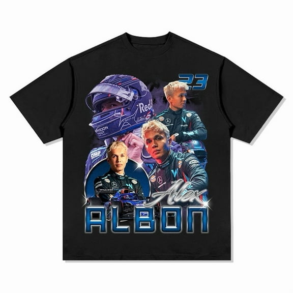 Alex Albon Williams Racing T-Shirt, Vintage Racing Shirt with Bold Driver Design, For Fans of Speed