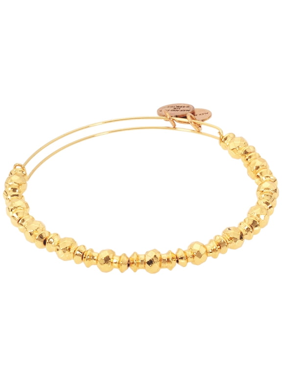 Canyon Beaded Bangle Bracelet Shiny Gold Finish A16EB104SG