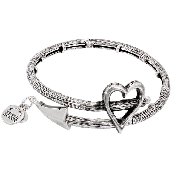 Alex And Ani Cupid's Arrow Wrap Rafaelian Silver Bangle Bracelet V17W02RS