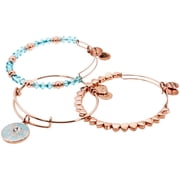 Alex And Ani I Love You Set Of 3 Shiny Rose Gold Bangle Bracelet A18SETCI02SR