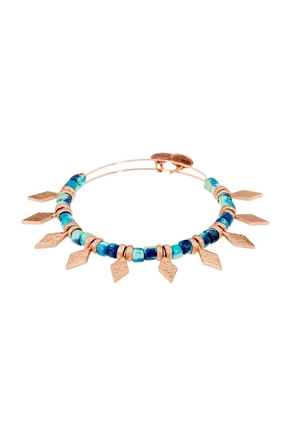 Ocean Spearhead Beaded Bangle Shiny Rose Gold Bracelet A18EBSHOSR