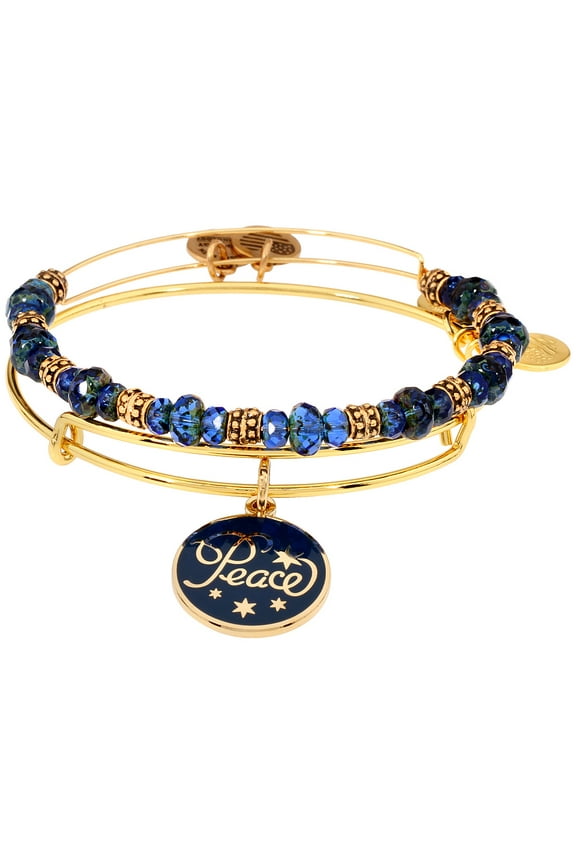 Peace Navy Art Infusion Set Of 2 Shiny Gold Finish A16HS03SG