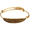 thumbnail image 1 of Alex And Ani Quill Feather Rafaelian Gold Finish Bangle Bracelet, 1 of 2