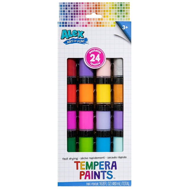 Alex Art Of Fun Tempera Paints 24 Pack Washable & NonToxic, 24