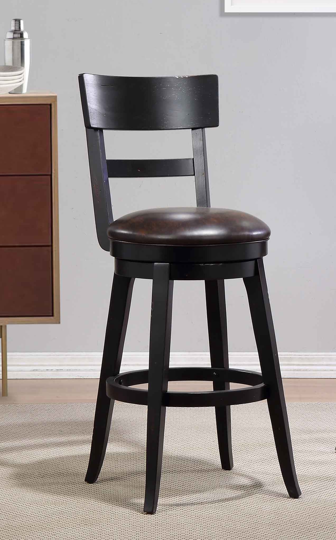 Alex Bar Height Swivel Stool, Black