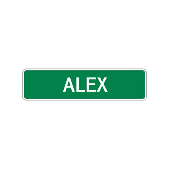 Alex Boys Children Name Indoor Outdoor Wall Novelty Letter Printed Plaque Decoration Label Aluminum Sign 4"x13.5"