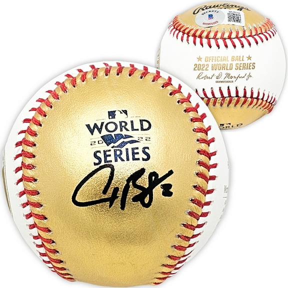 Alex Bregman Autographed Official 2022 Gold World Series Gold MLB Baseball Houston Astros Beckett BAS Witness 215394