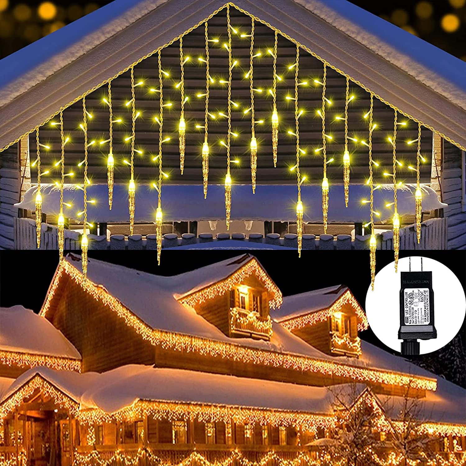 Alex Christmas Decorations 2025, LED Icicle Lights, Outdoor Waterproof